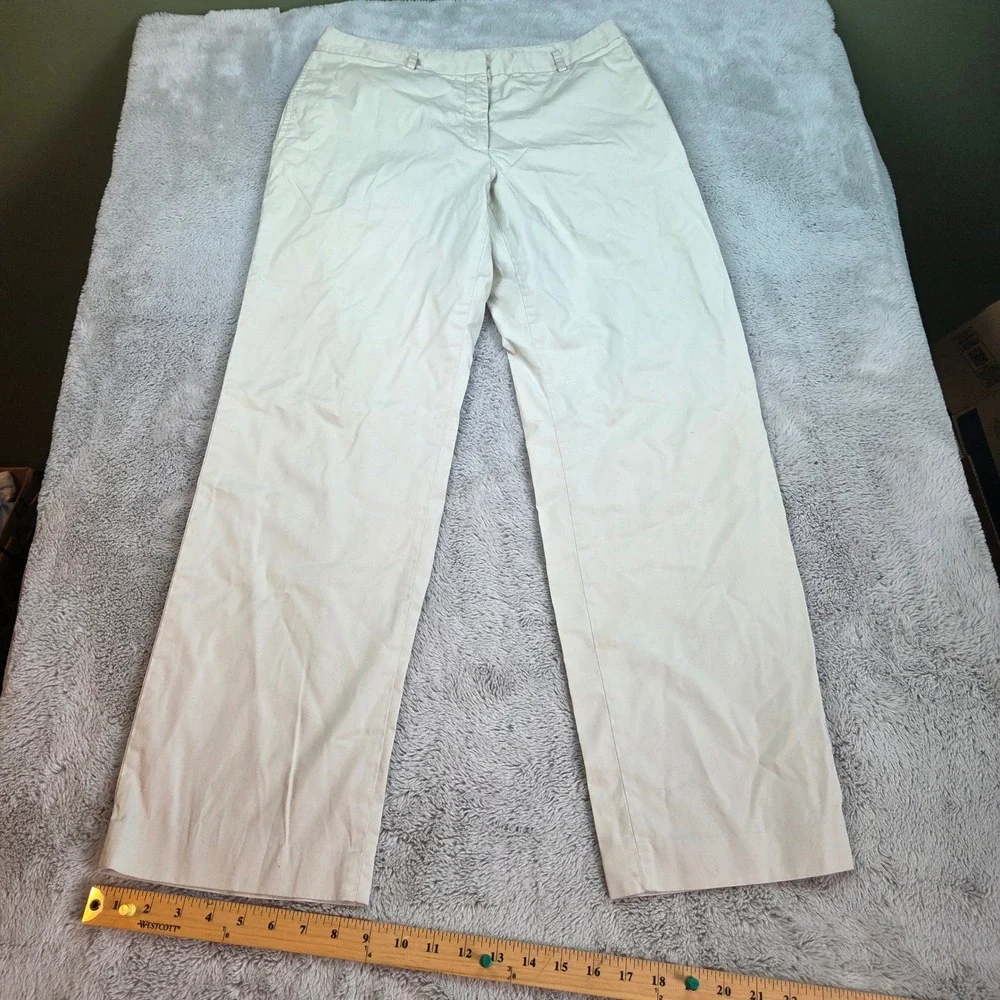 Brooks Brothers 346 Chino Pants Womens Sz 12 Straight Leg Cotton Twill Tan Beige